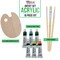 U.S. Art Supply Wood Painting Palette Set with 6-Piece Acrylic Paint Tubes and 3 Brushes - Artist Palette for Painting